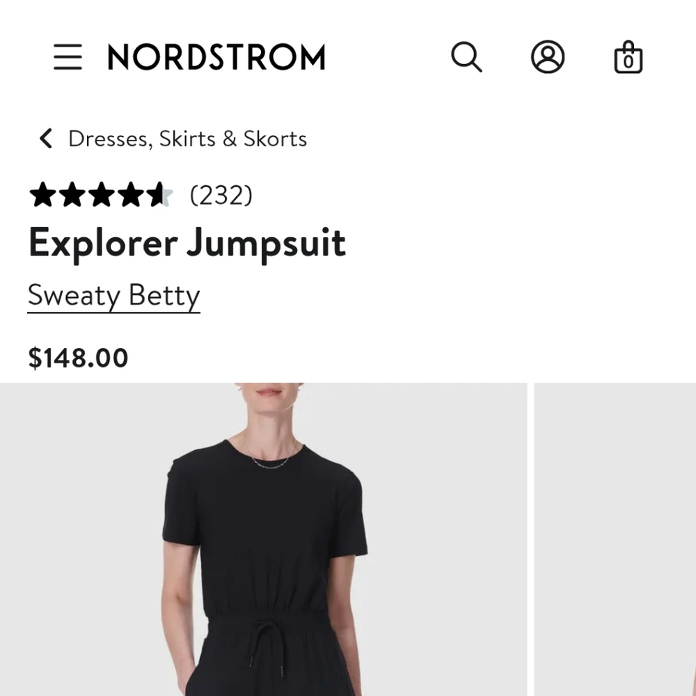 Sweaty Betty XS/4 Black Explorer Athletic Jumpsuit - Picture 3 of 14